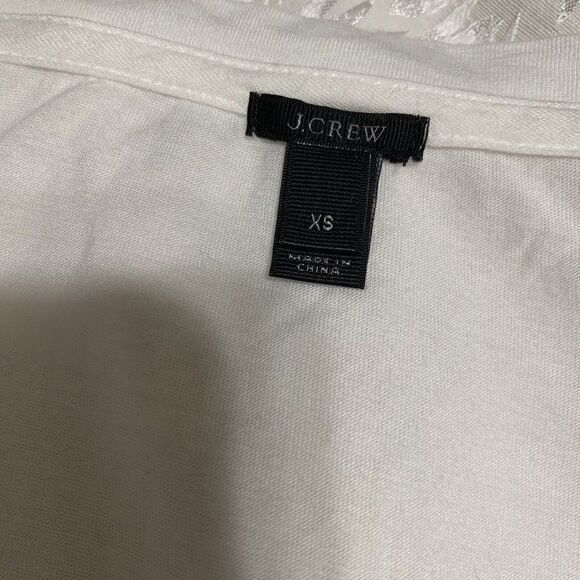 j crew womens solid white short sleeve top t shirt xs - Picture 3 of 4